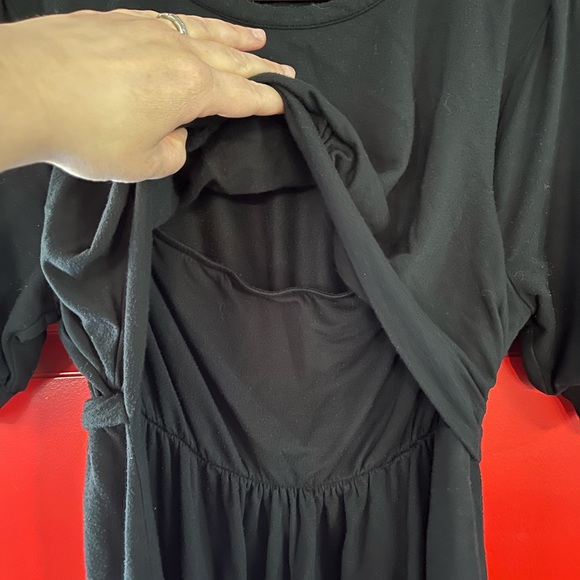 Isabel Maternity/nursing black knee length dress size large - Picture 2 of 5
